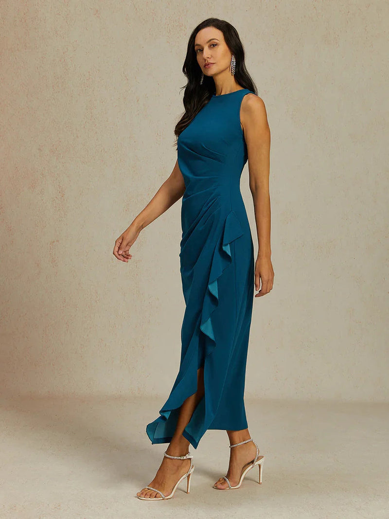Yasmin - Stretch Formal Ruffle Dress