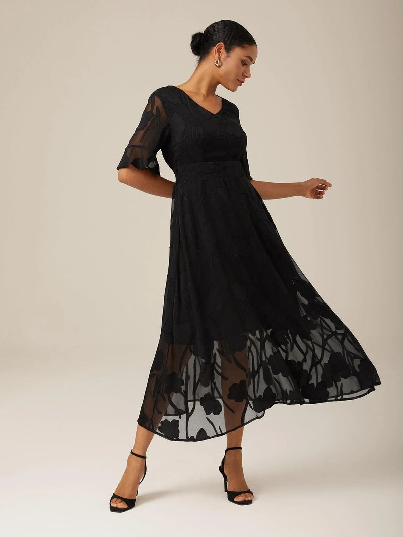 Amina - Ruffle Flutter Lace Dress