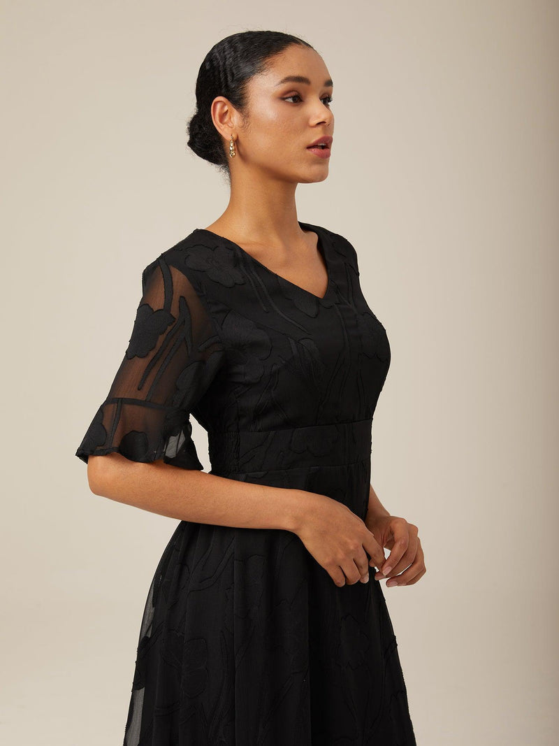 Amina - Ruffle Flutter Lace Dress