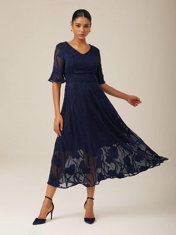 Amina - Ruffle Flutter Lace Dress