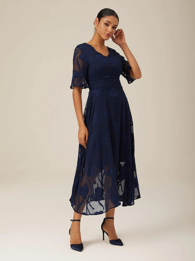 Amina - Ruffle Flutter Lace Dress