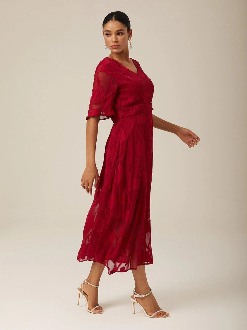 Amina - Ruffle Flutter Lace Dress