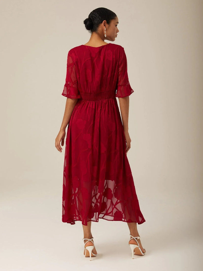 Amina - Ruffle Flutter Lace Dress