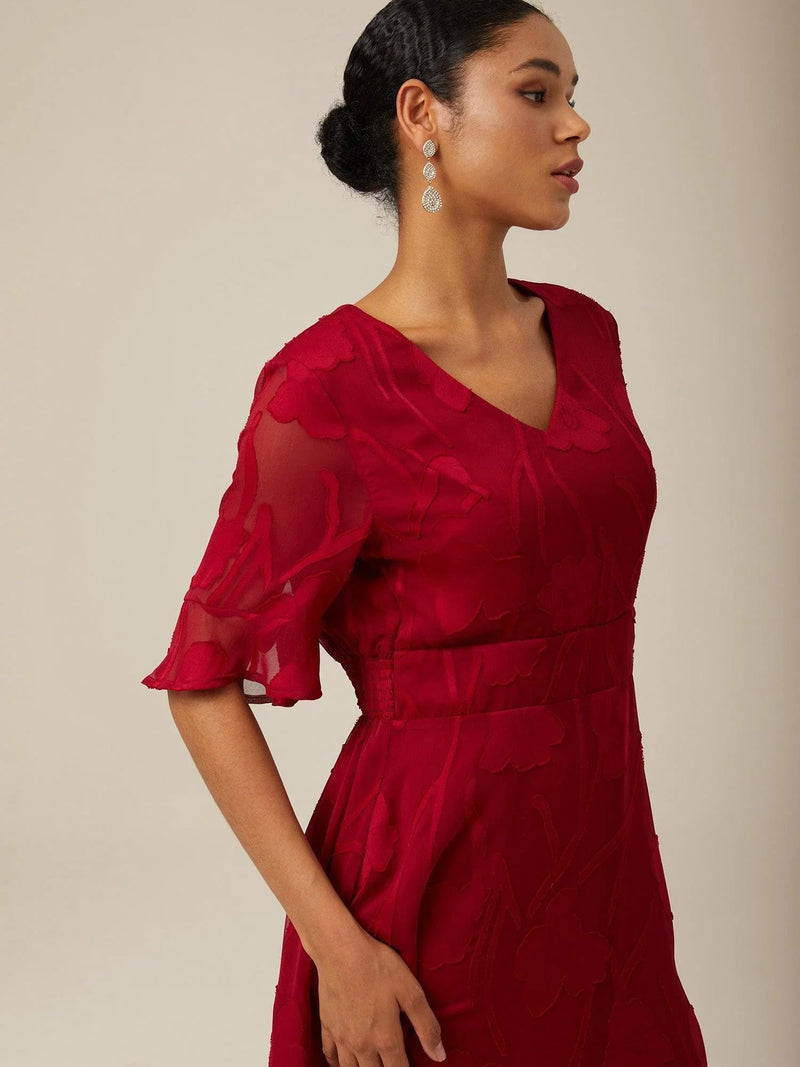 Amina - Ruffle Flutter Lace Dress