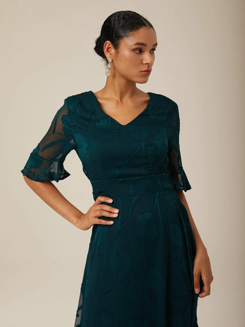 Amina - Ruffle Flutter Lace Dress