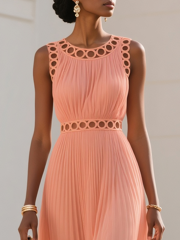 Harper - Lace Pleated Chiffon Dress