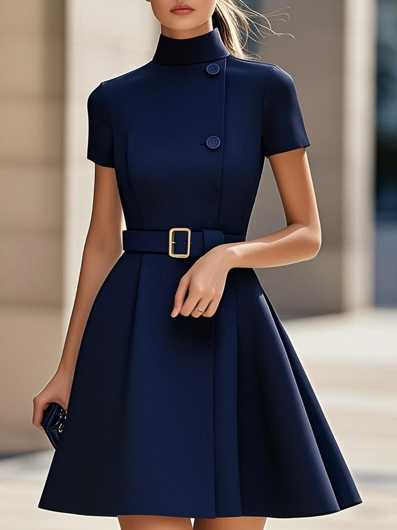 Noyius - Elegant High Neck Dress