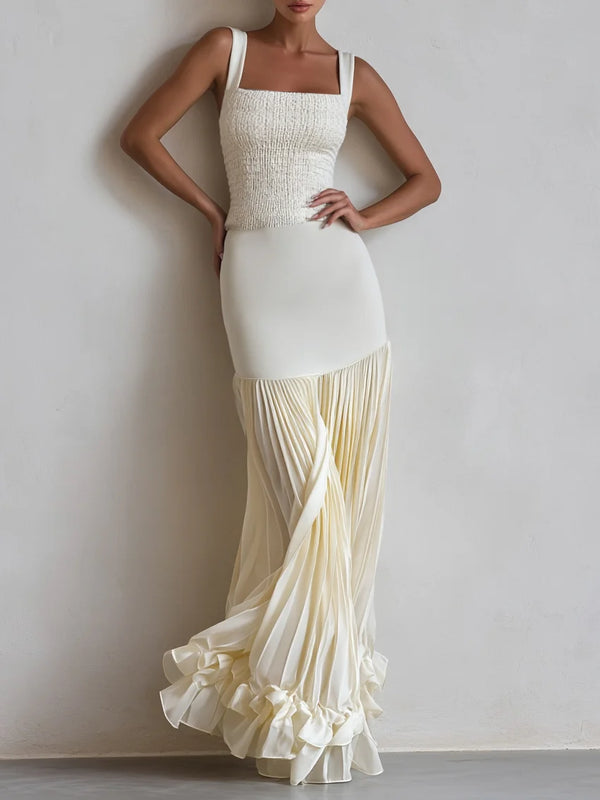 Valya - Ruched Split Maxi Dress