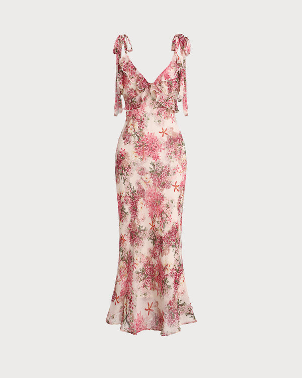 Kyla - Floral Ruffle  Midi Dress