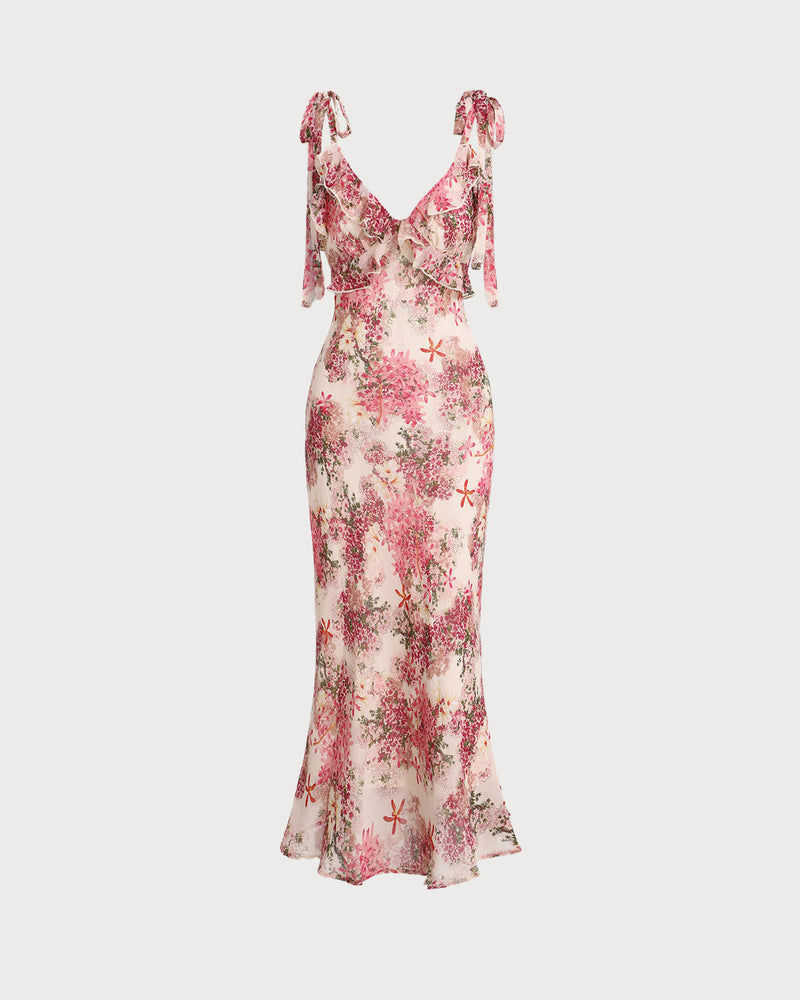 Kyla - Floral Ruffle  Midi Dress