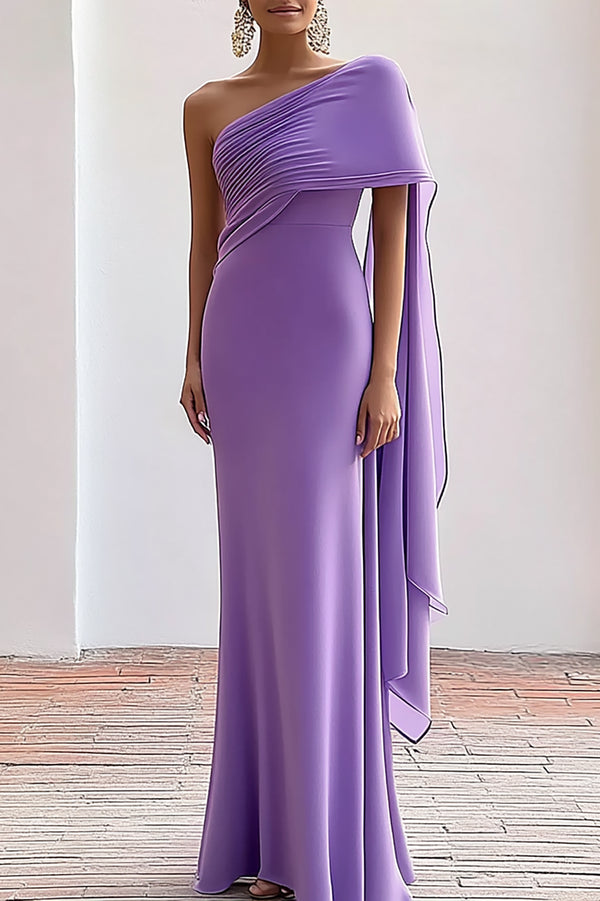 Mia - One Shoulder Satin Dress
