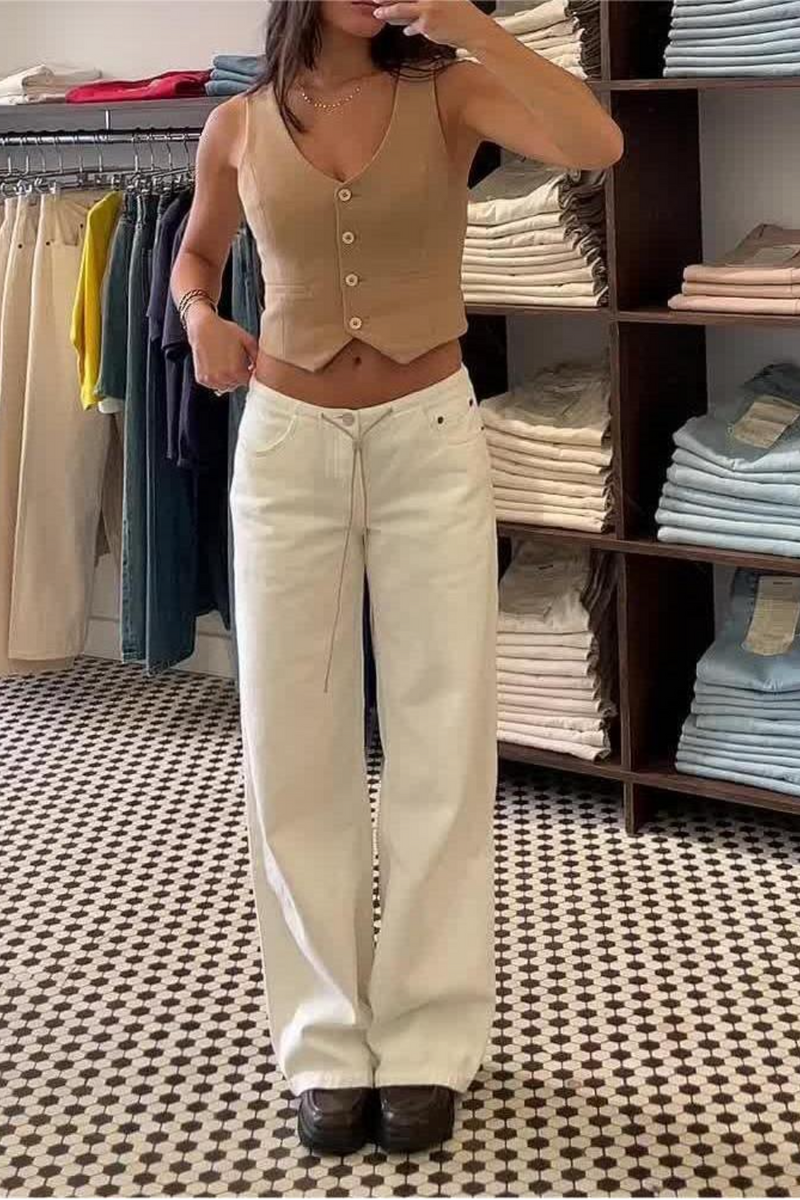 Joana - Low Rise Wide Leg Jeans