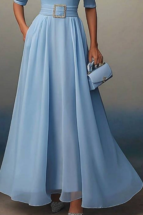 Fuania - Neck Belted Maxi Dress