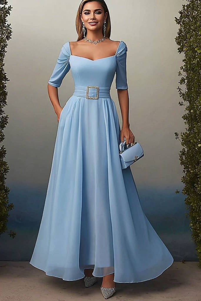 Fuania - Neck Belted Maxi Dress