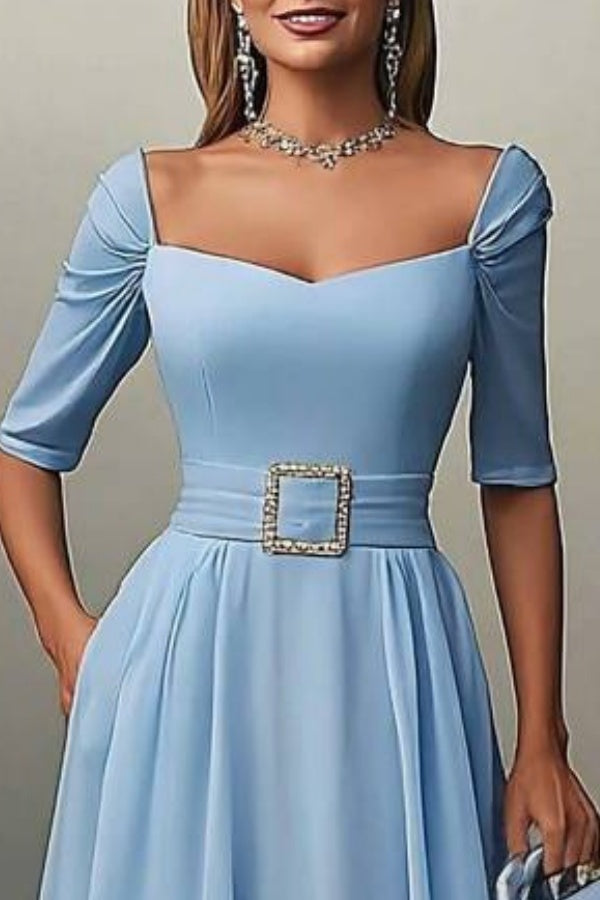 Fuania - Neck Belted Maxi Dress