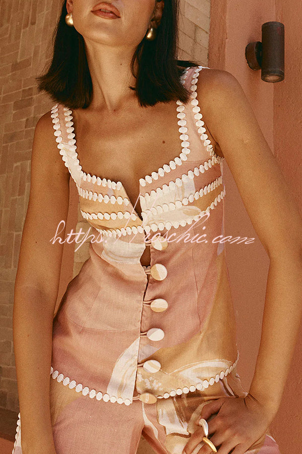 Elowen - Linen Unique Print Top Set