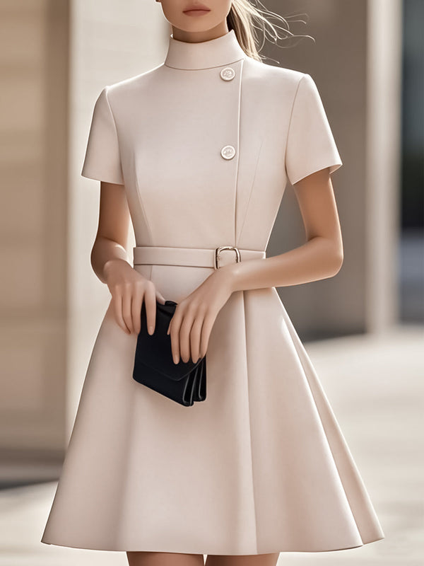 Noyius - Elegant High Neck Dress