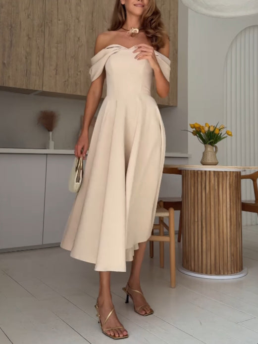 Jade - Off Shoulder Draped Dress
