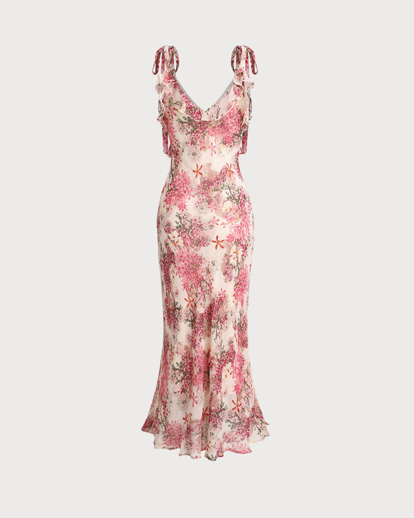 Kyla - Floral Ruffle  Midi Dress