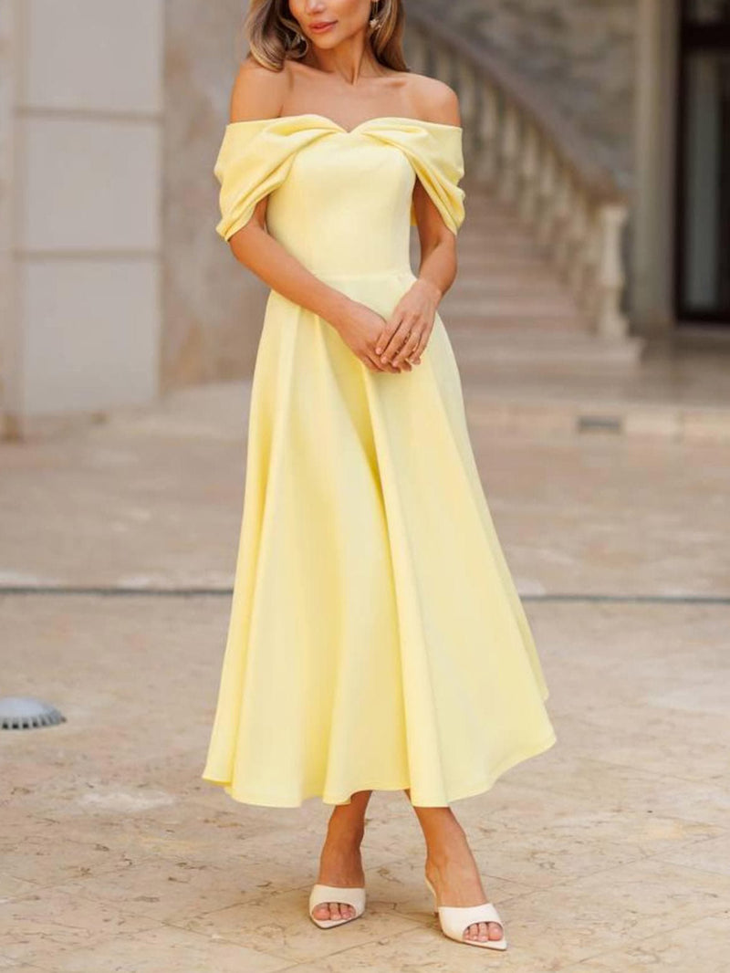 Jade - Off Shoulder Draped Dress
