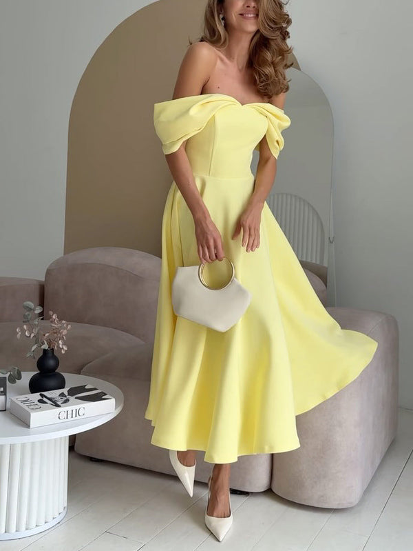 Jade - Off Shoulder Draped Dress