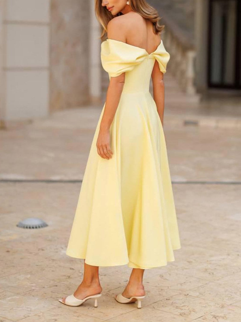 Jade - Off Shoulder Draped Dress