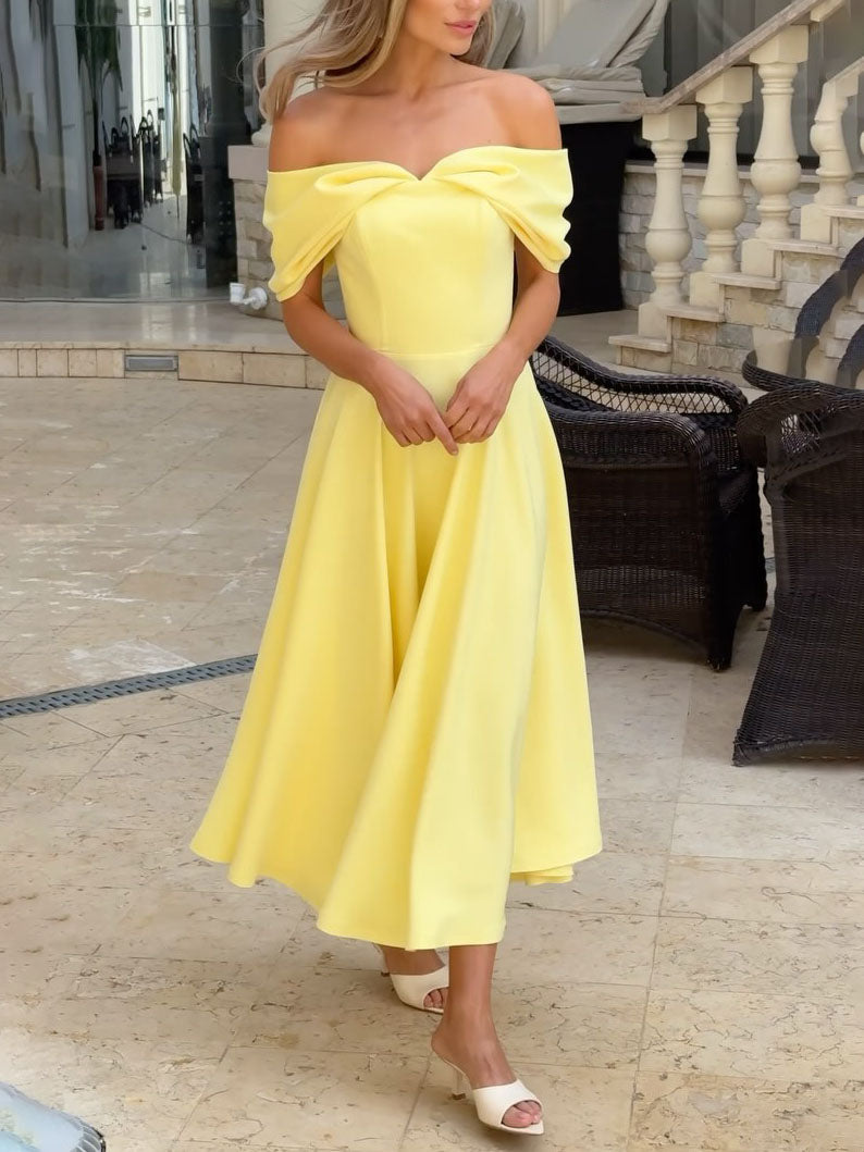 Jade - Off Shoulder Draped Dress