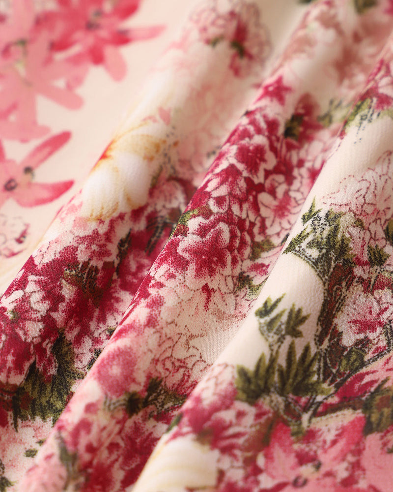 Kyla - Floral Ruffle  Midi Dress