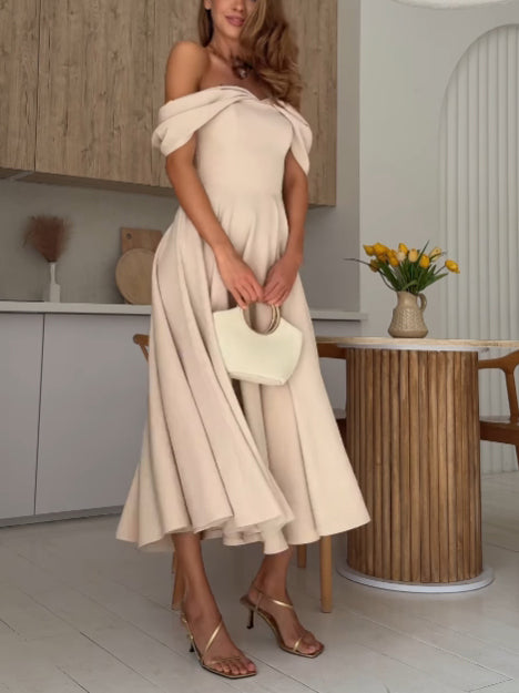 Jade - Off Shoulder Draped Dress