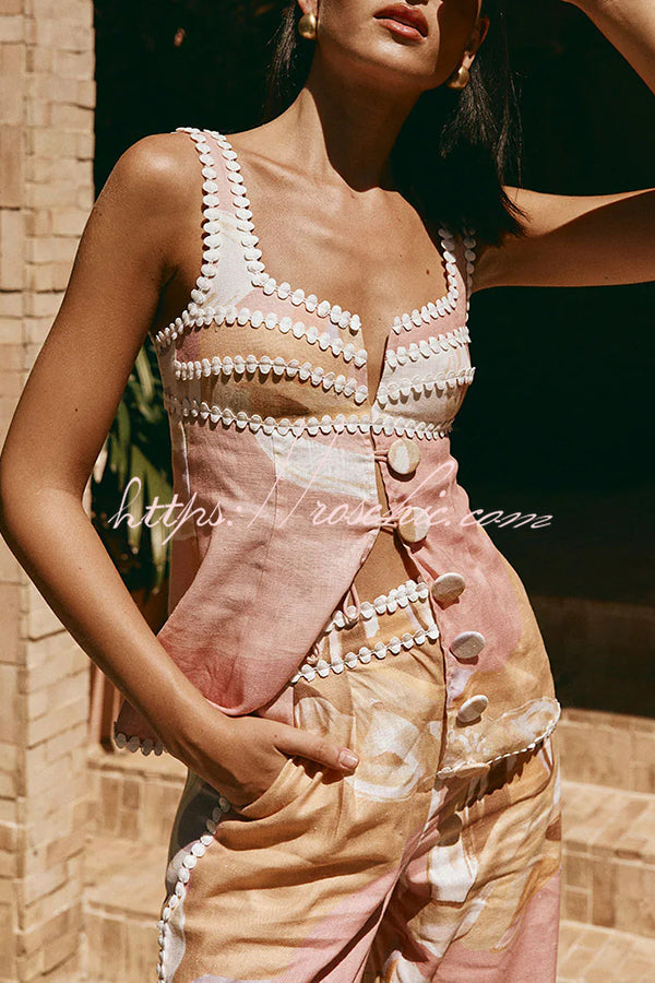 Elowen - Linen Unique Print Top Set