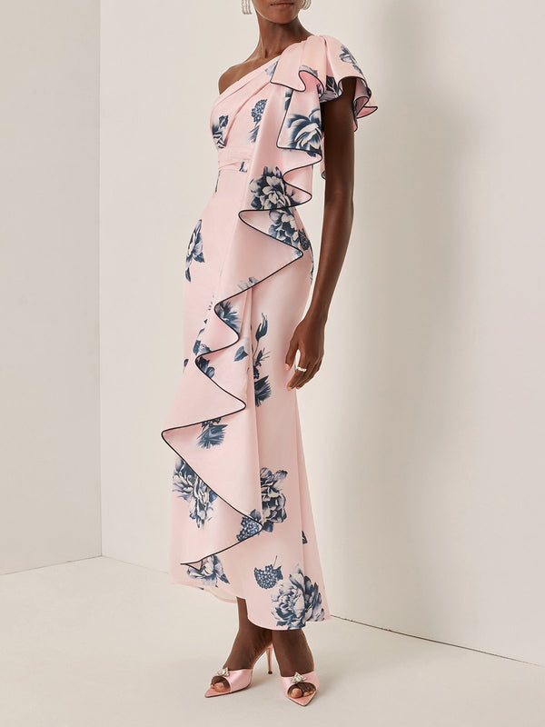 Jennifer - Printing Peplum Maxi Dress