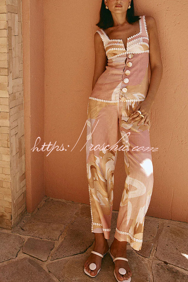 Elowen - Linen Unique Print Top Set