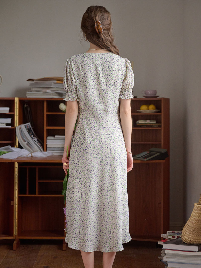 Stormi - Lace Trimmed Floral Dress