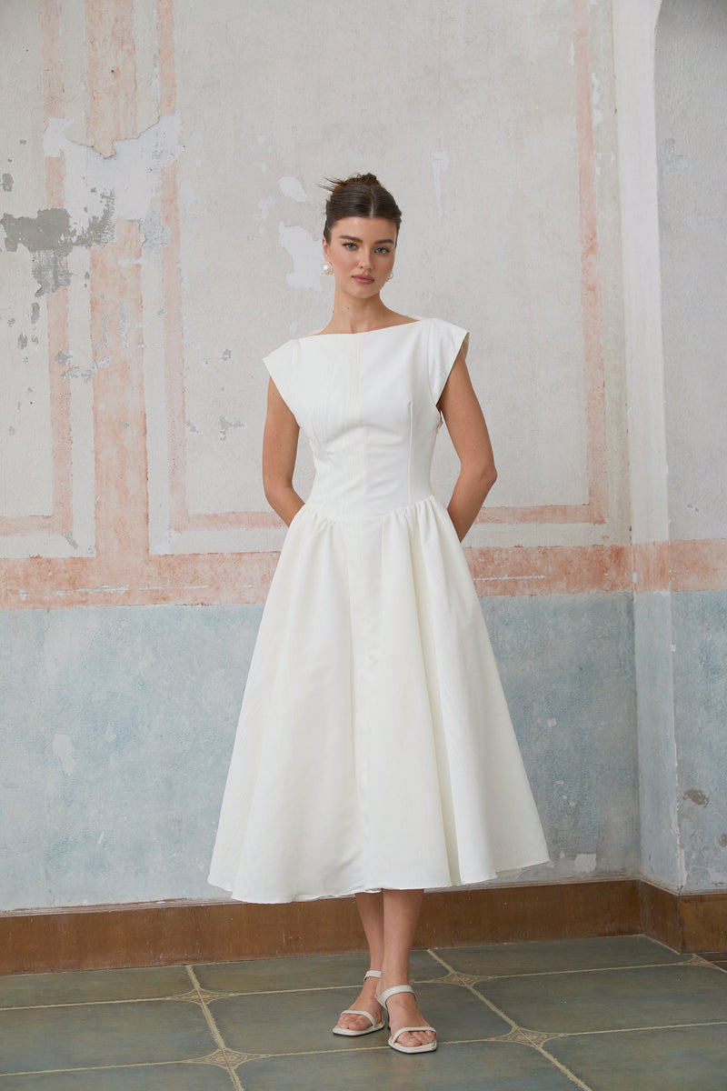 Open-back midi dress