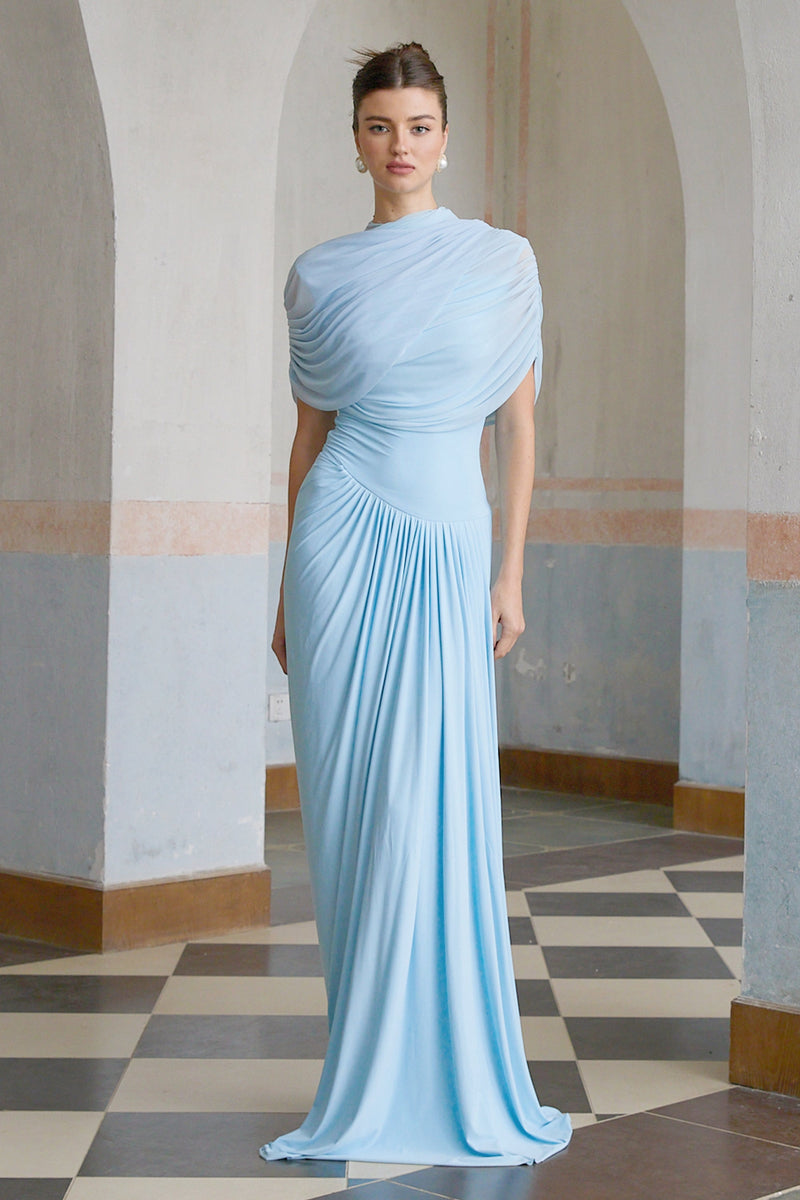 Catherine - blue pleated dress