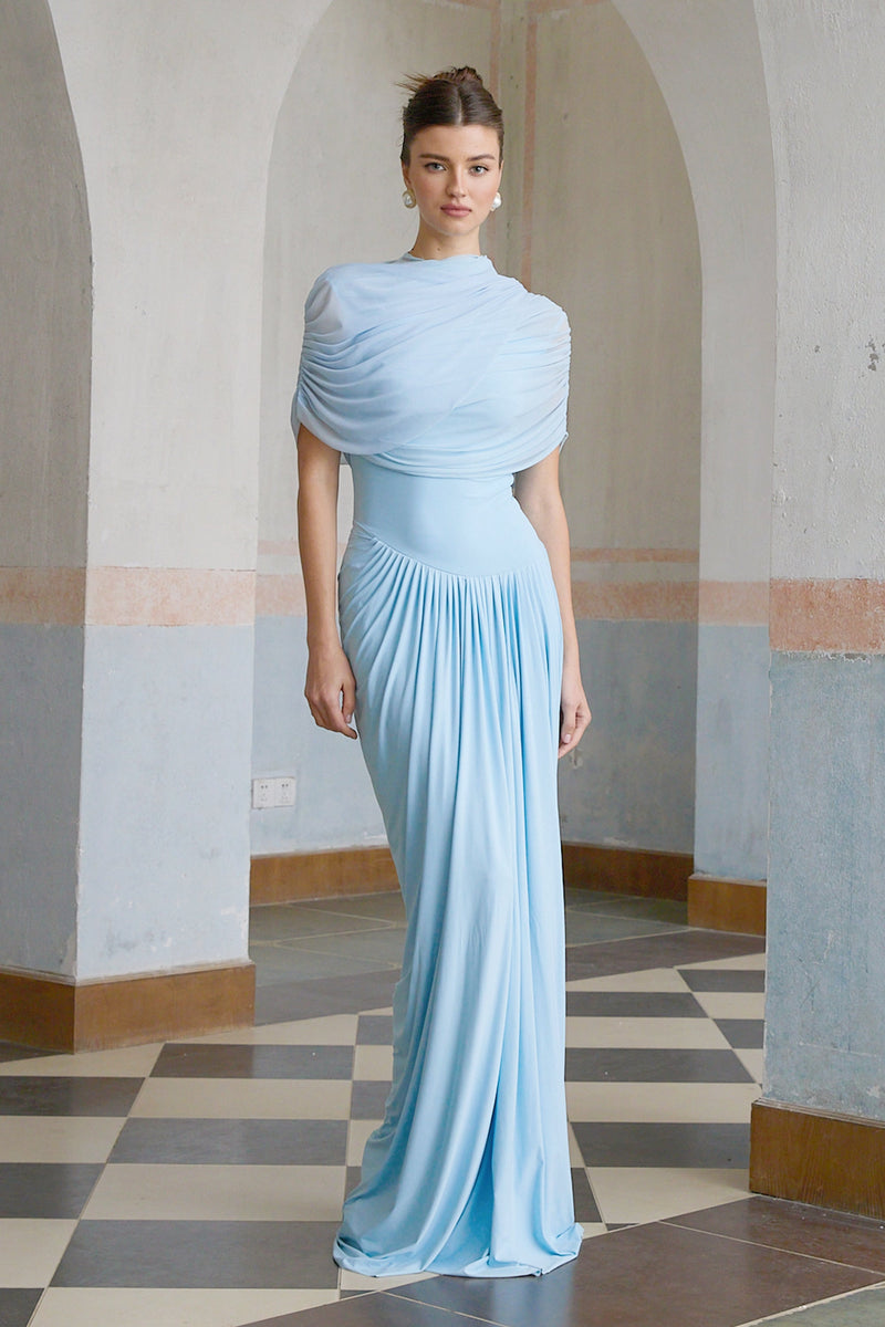 Catherine - blue pleated dress