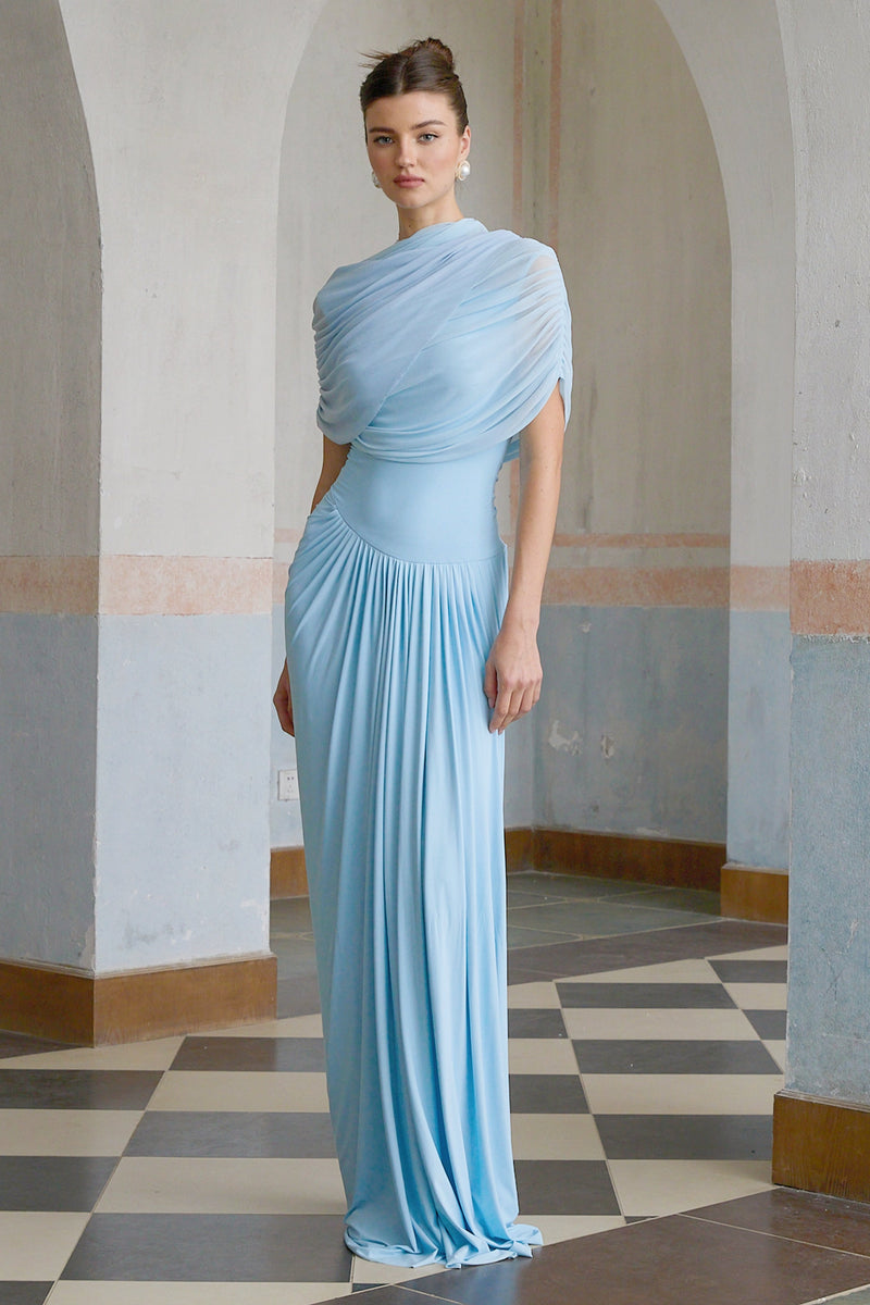 Catherine - blue pleated dress