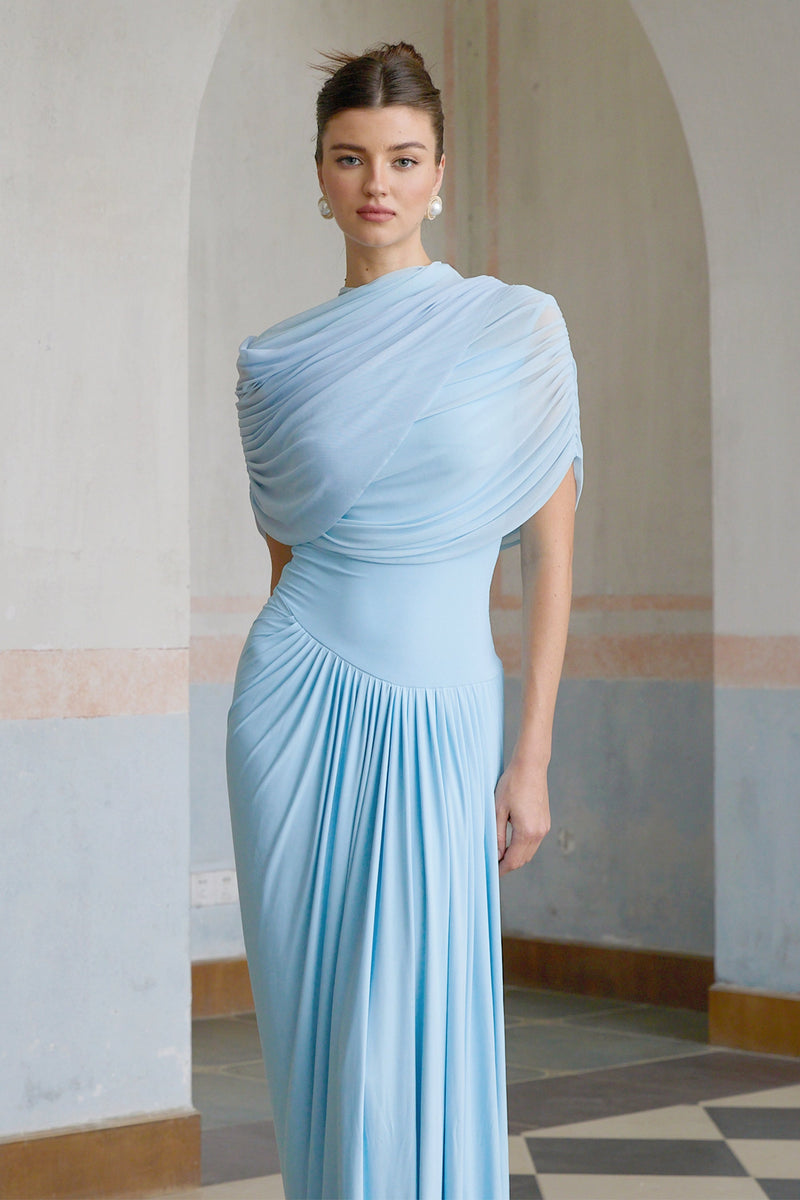Catherine - blue pleated dress