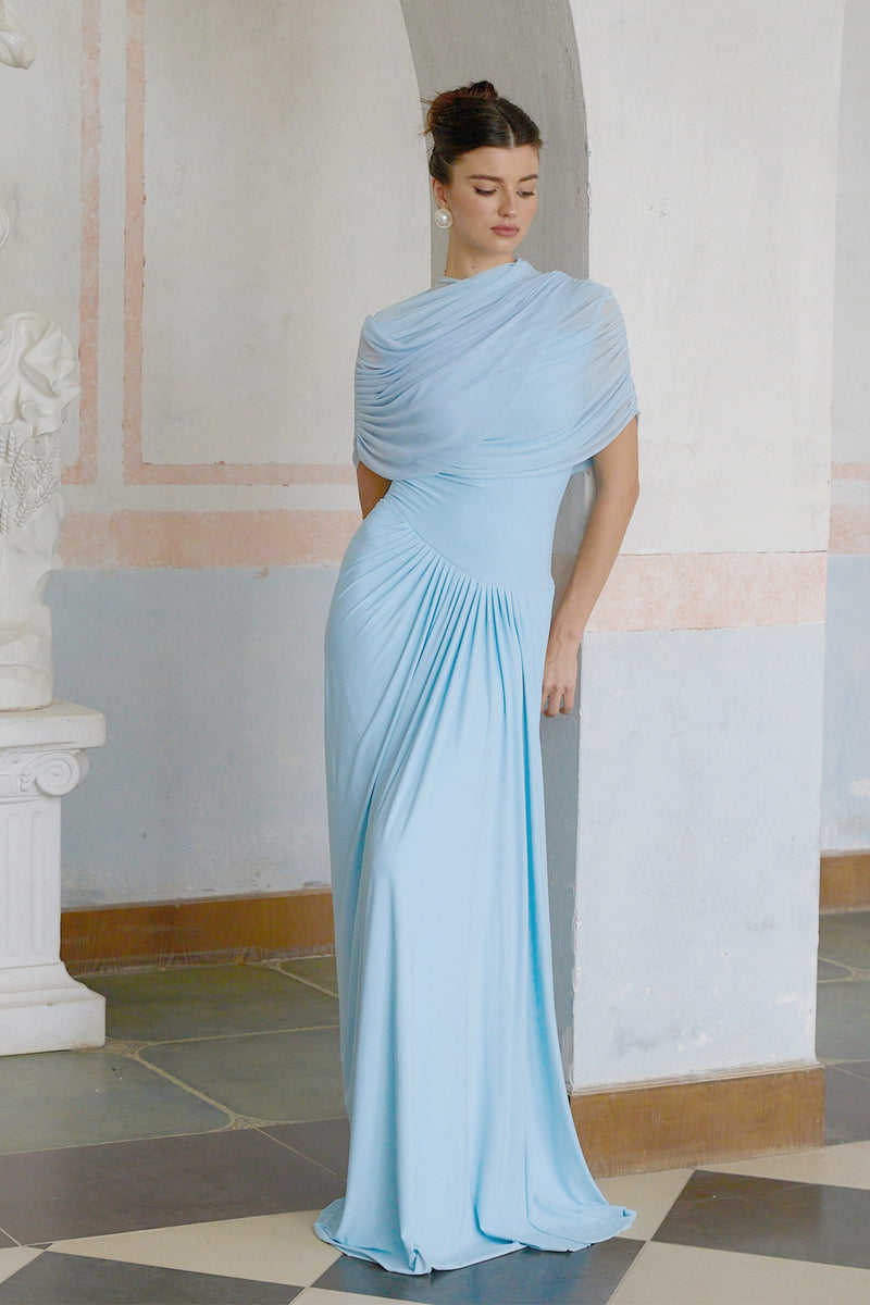 Catherine - blue pleated dress