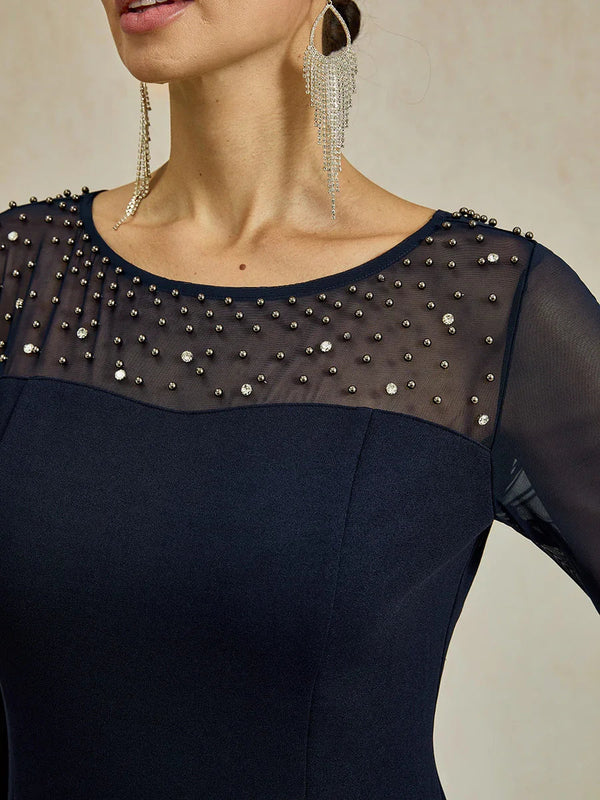 Priya - Sheath Cocktail Mesh Dress