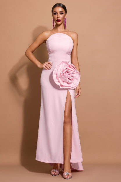Nia - Flower Slit Maxi Dress