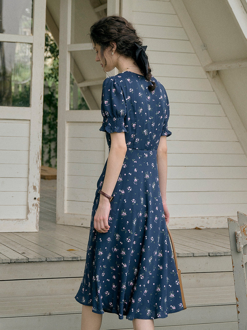 Stormi - Lace Trimmed Floral Dress