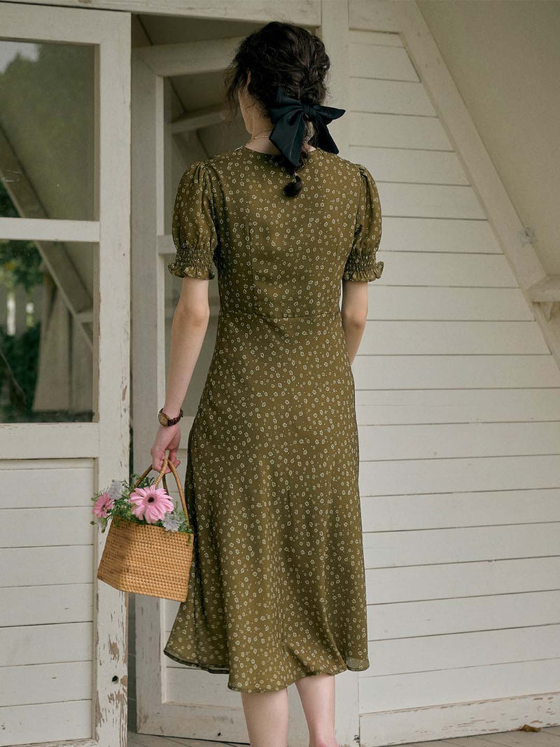 Stormi - Lace Trimmed Floral Dress