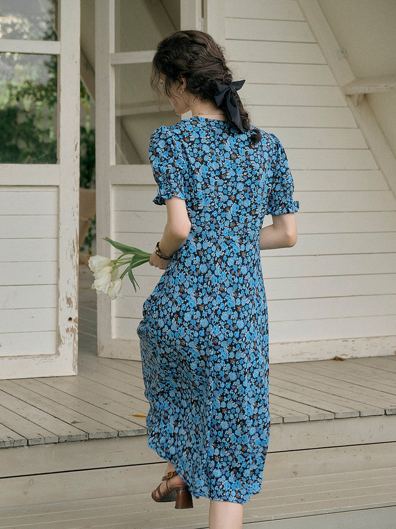 Stormi - Lace Trimmed Floral Dress