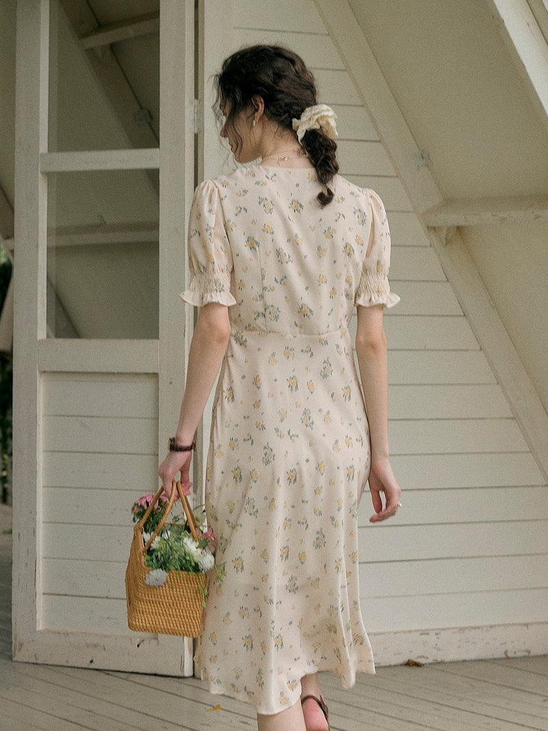 Stormi - Lace Trimmed Floral Dress