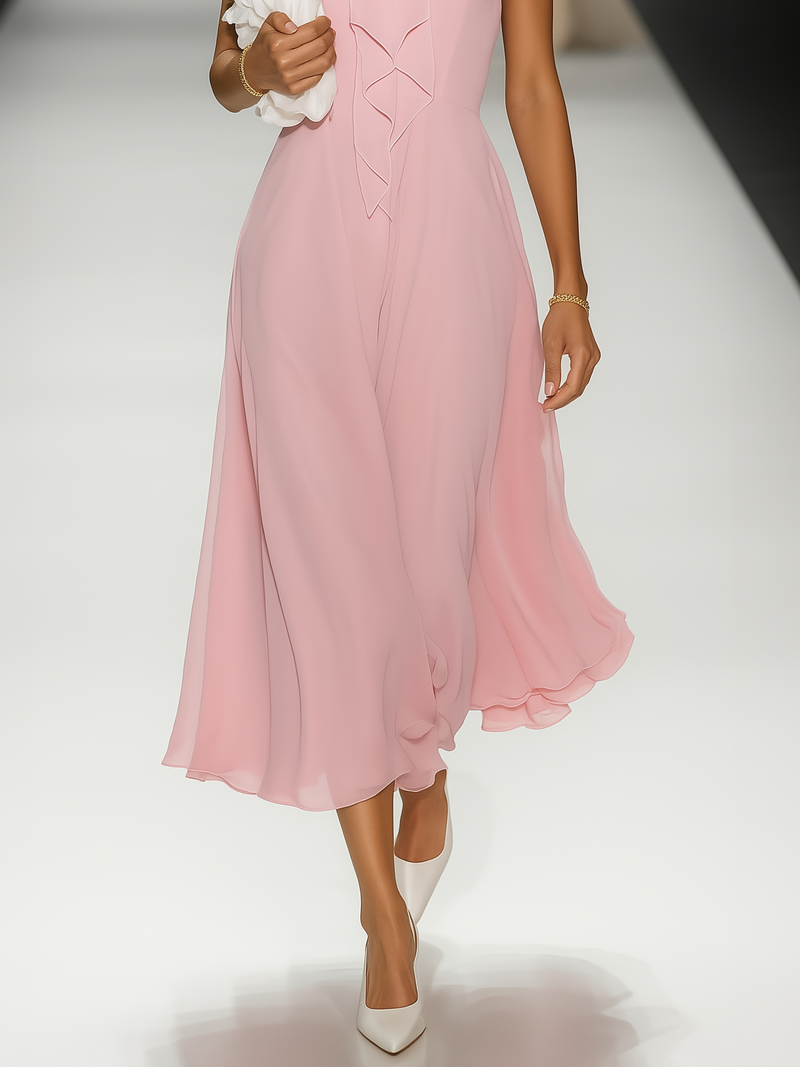 Rosie - Bow Peplum Midi Dress