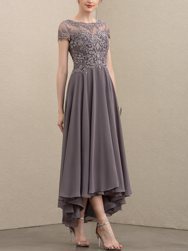 Amy -  Chiffon Lace Elegant Dress