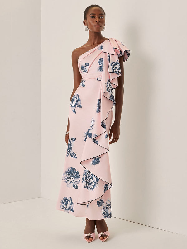 Jennifer - Printing Peplum Maxi Dress
