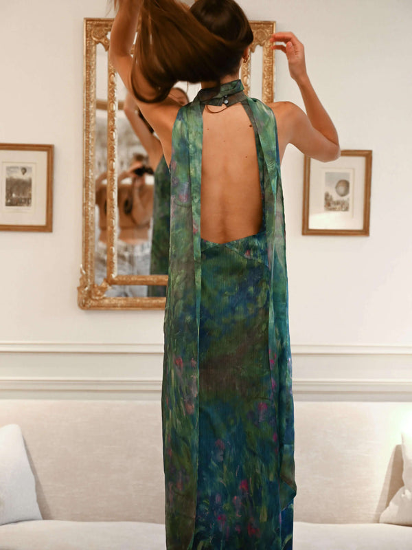 Irises - Luxury Monet Maxi Dress