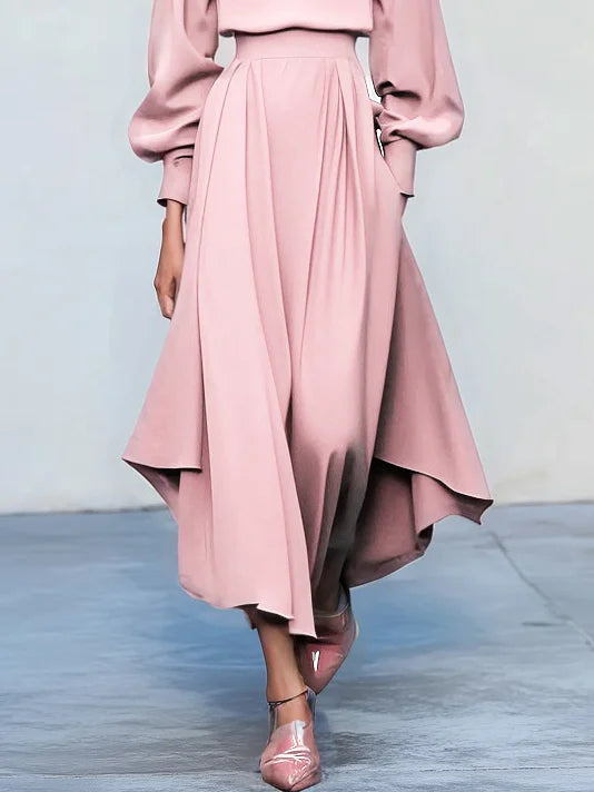 Evelyn - Asymmetric Boat Neck Dress
